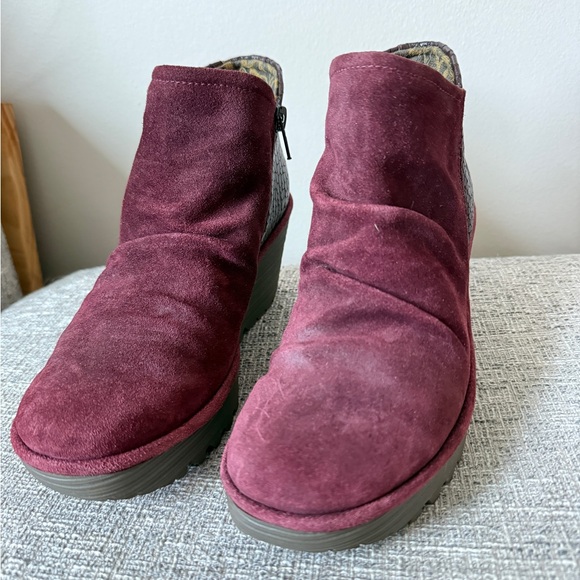 FLY London Women's Ankle Boot Wedge wine 37 - Picture 6 of 12